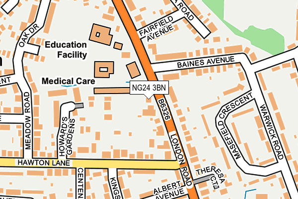 NG24 3BN map - OS OpenMap – Local (Ordnance Survey)
