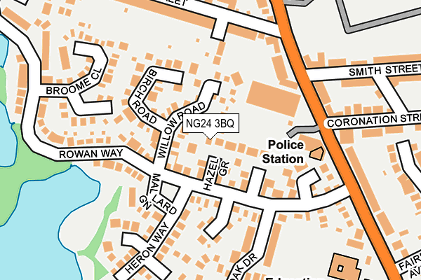 NG24 3BQ map - OS OpenMap – Local (Ordnance Survey)