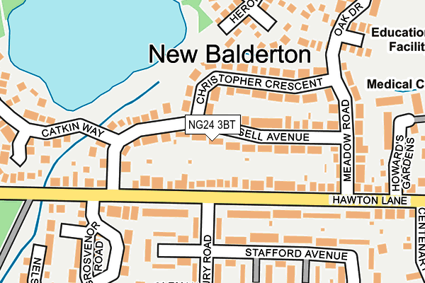 NG24 3BT map - OS OpenMap – Local (Ordnance Survey)