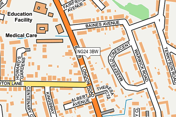 NG24 3BW map - OS OpenMap – Local (Ordnance Survey)