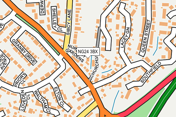 NG24 3BX map - OS OpenMap – Local (Ordnance Survey)