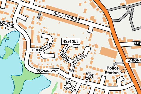 NG24 3DB map - OS OpenMap – Local (Ordnance Survey)