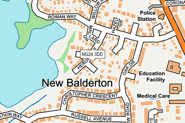 NG24 3DD map - OS OpenMap – Local (Ordnance Survey)