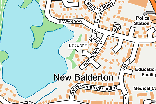 NG24 3DF map - OS OpenMap – Local (Ordnance Survey)