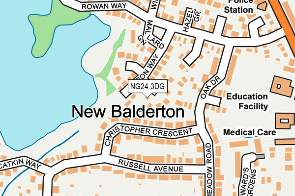 NG24 3DG map - OS OpenMap – Local (Ordnance Survey)