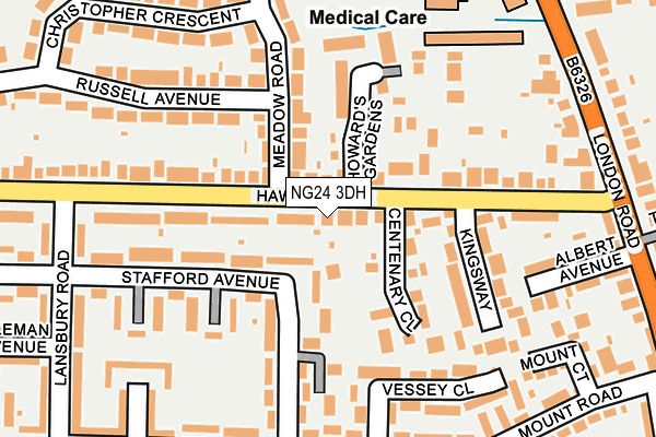 NG24 3DH map - OS OpenMap – Local (Ordnance Survey)