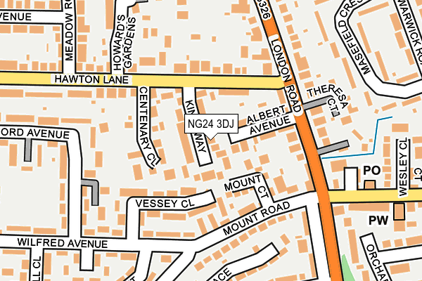 NG24 3DJ map - OS OpenMap – Local (Ordnance Survey)