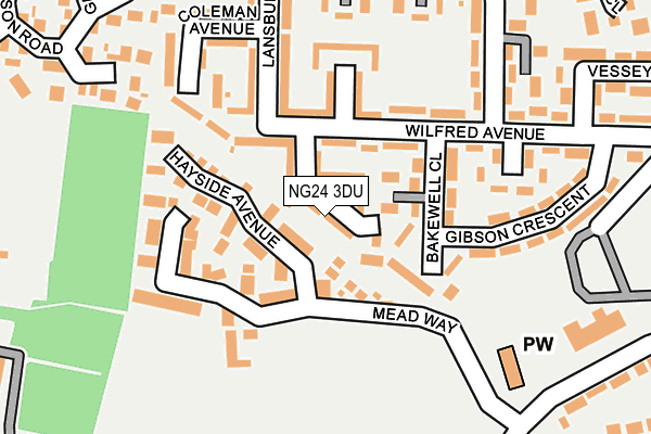 NG24 3DU map - OS OpenMap – Local (Ordnance Survey)