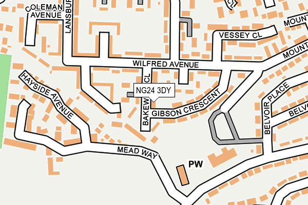 NG24 3DY map - OS OpenMap – Local (Ordnance Survey)