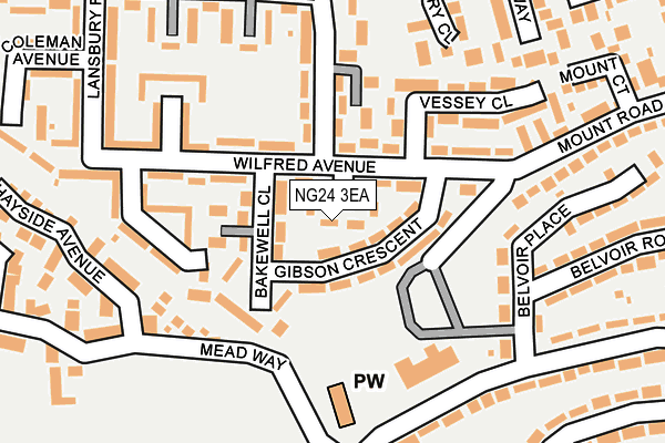 NG24 3EA map - OS OpenMap – Local (Ordnance Survey)