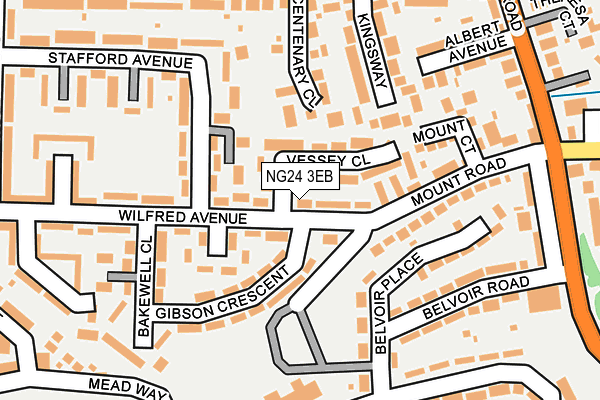 NG24 3EB map - OS OpenMap – Local (Ordnance Survey)