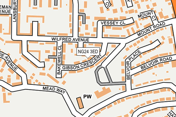 NG24 3ED map - OS OpenMap – Local (Ordnance Survey)