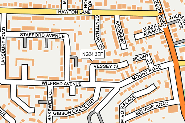 NG24 3EF map - OS OpenMap – Local (Ordnance Survey)