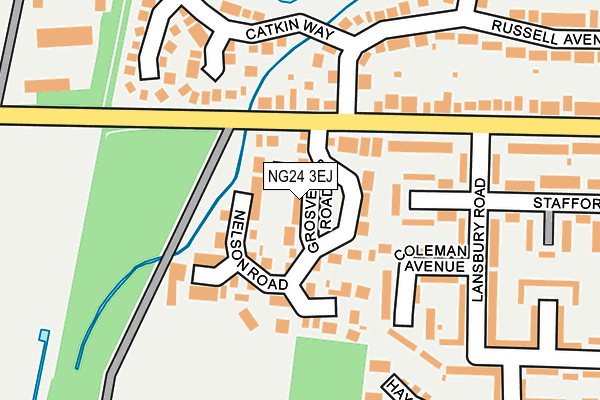 NG24 3EJ map - OS OpenMap – Local (Ordnance Survey)