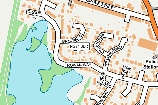 NG24 3ER map - OS OpenMap – Local (Ordnance Survey)