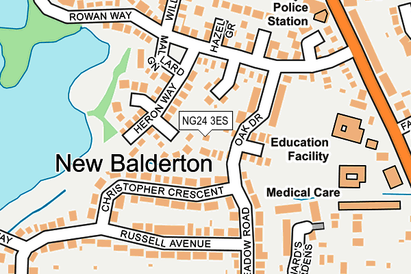 NG24 3ES map - OS OpenMap – Local (Ordnance Survey)