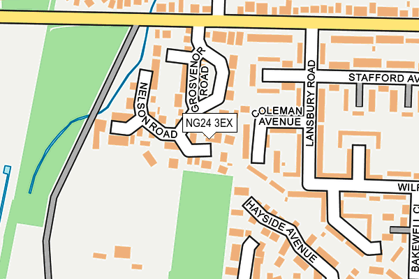 NG24 3EX map - OS OpenMap – Local (Ordnance Survey)