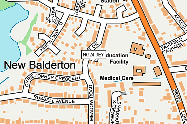 NG24 3EY map - OS OpenMap – Local (Ordnance Survey)