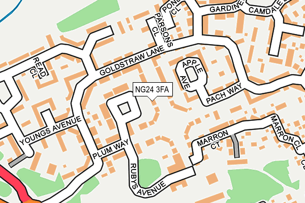 NG24 3FA map - OS OpenMap – Local (Ordnance Survey)