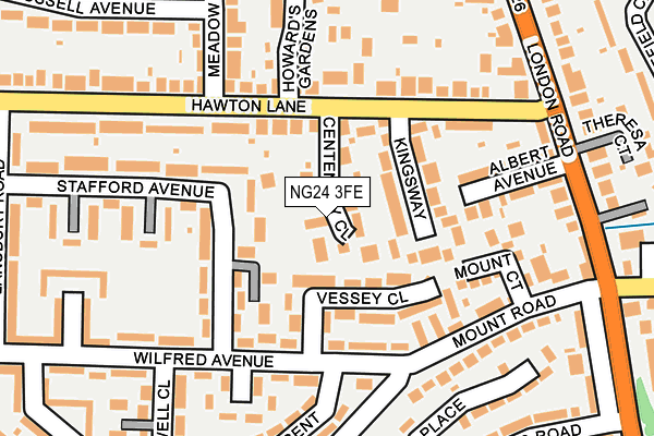 NG24 3FE map - OS OpenMap – Local (Ordnance Survey)