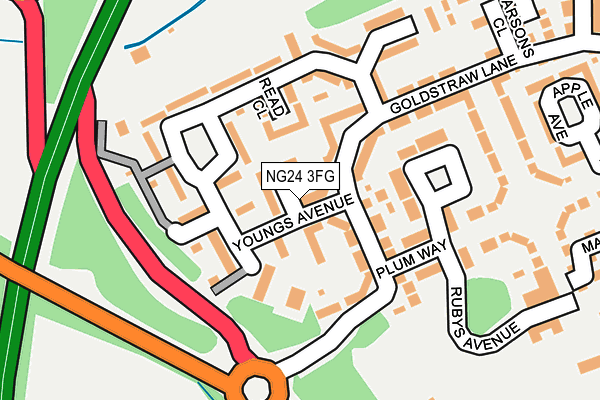 NG24 3FG map - OS OpenMap – Local (Ordnance Survey)