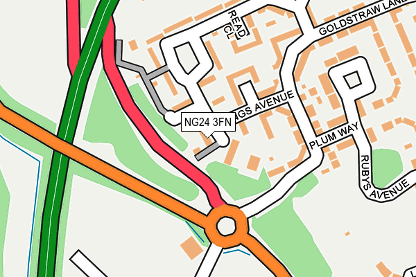 NG24 3FN map - OS OpenMap – Local (Ordnance Survey)