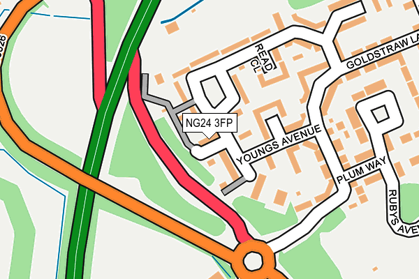 NG24 3FP map - OS OpenMap – Local (Ordnance Survey)