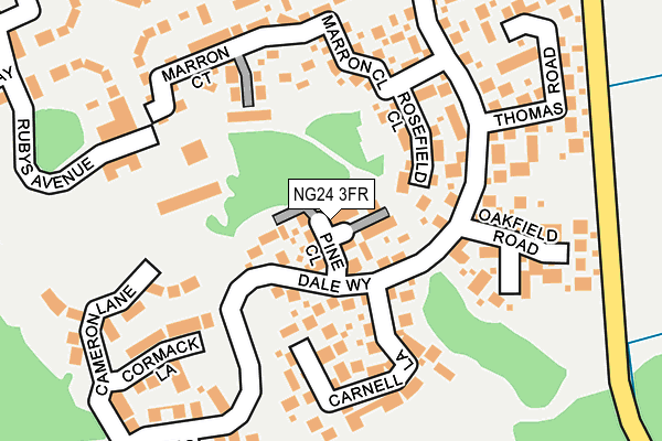 NG24 3FR map - OS OpenMap – Local (Ordnance Survey)