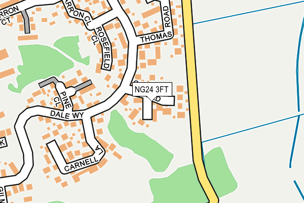 NG24 3FT map - OS OpenMap – Local (Ordnance Survey)