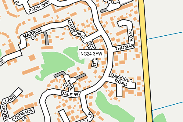 NG24 3FW map - OS OpenMap – Local (Ordnance Survey)