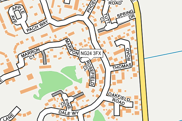 NG24 3FX map - OS OpenMap – Local (Ordnance Survey)