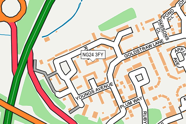 NG24 3FY map - OS OpenMap – Local (Ordnance Survey)