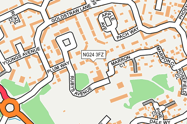 NG24 3FZ map - OS OpenMap – Local (Ordnance Survey)