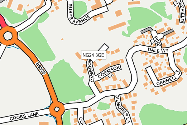 NG24 3GE map - OS OpenMap – Local (Ordnance Survey)