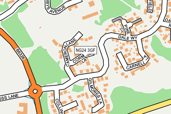 NG24 3GF map - OS OpenMap – Local (Ordnance Survey)