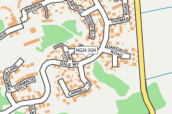NG24 3GH map - OS OpenMap – Local (Ordnance Survey)