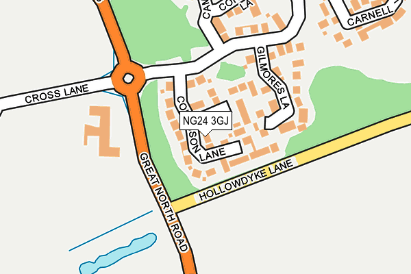 NG24 3GJ map - OS OpenMap – Local (Ordnance Survey)
