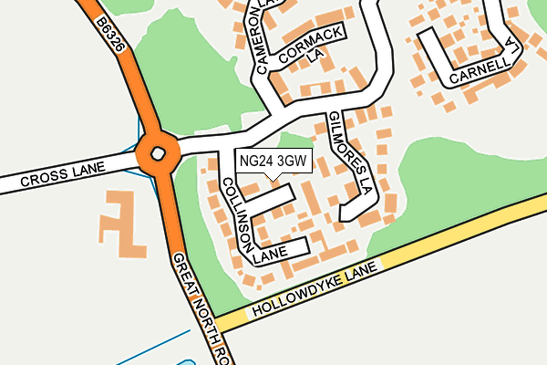 NG24 3GW map - OS OpenMap – Local (Ordnance Survey)
