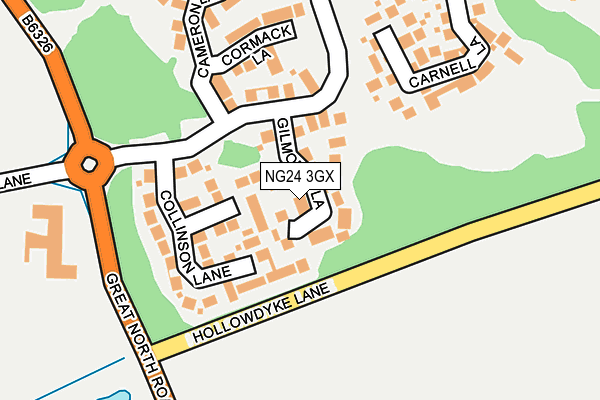 NG24 3GX map - OS OpenMap – Local (Ordnance Survey)