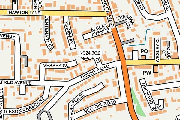 NG24 3GZ map - OS OpenMap – Local (Ordnance Survey)