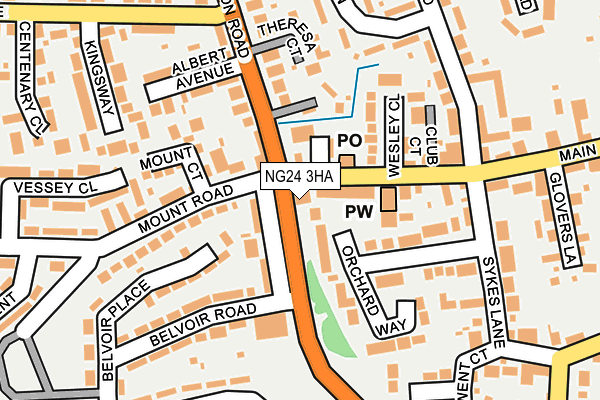 NG24 3HA map - OS OpenMap – Local (Ordnance Survey)