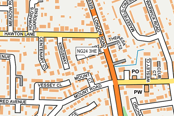 NG24 3HE map - OS OpenMap – Local (Ordnance Survey)