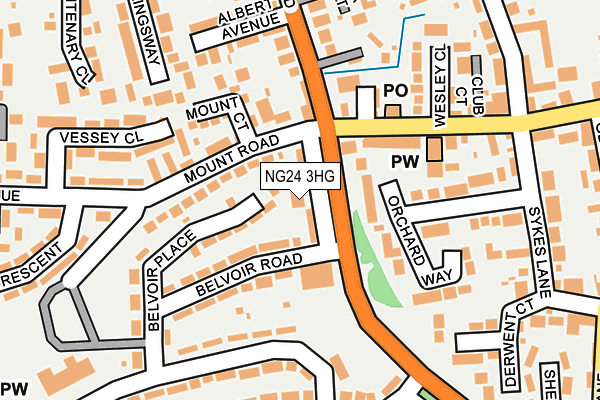 NG24 3HG map - OS OpenMap – Local (Ordnance Survey)