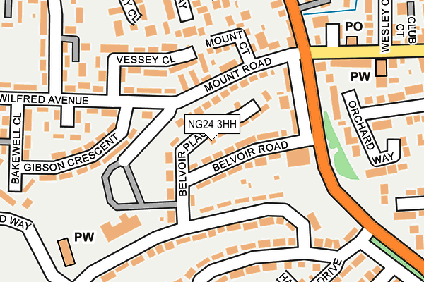 NG24 3HH map - OS OpenMap – Local (Ordnance Survey)