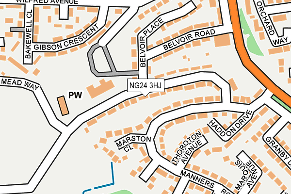 NG24 3HJ map - OS OpenMap – Local (Ordnance Survey)