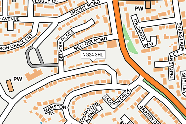 NG24 3HL map - OS OpenMap – Local (Ordnance Survey)