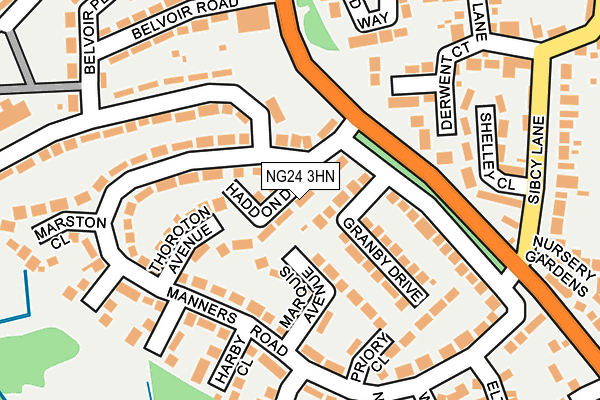 NG24 3HN map - OS OpenMap – Local (Ordnance Survey)