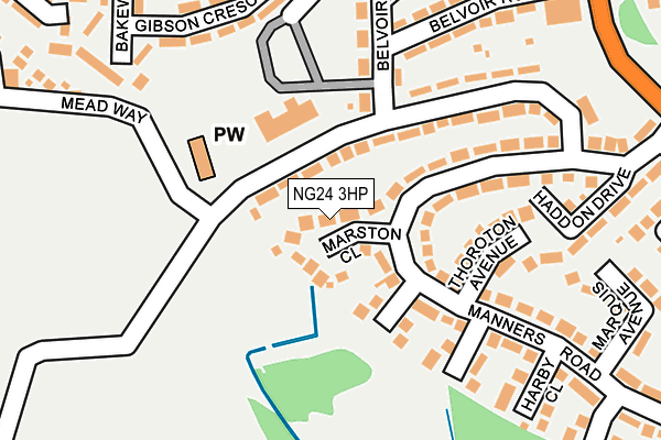 NG24 3HP map - OS OpenMap – Local (Ordnance Survey)