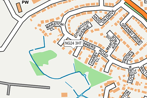 NG24 3HT map - OS OpenMap – Local (Ordnance Survey)