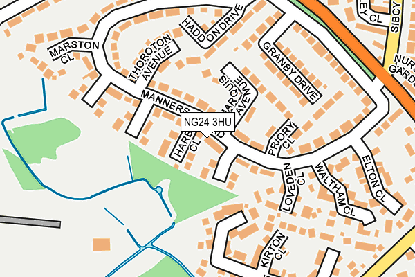 NG24 3HU map - OS OpenMap – Local (Ordnance Survey)